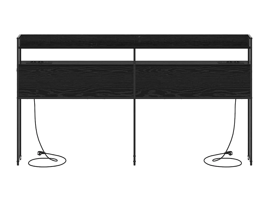 Cabecero | Cabezal de Cama | Mueble cabecero con estante Roble negro 180 cm Madera contrachapada