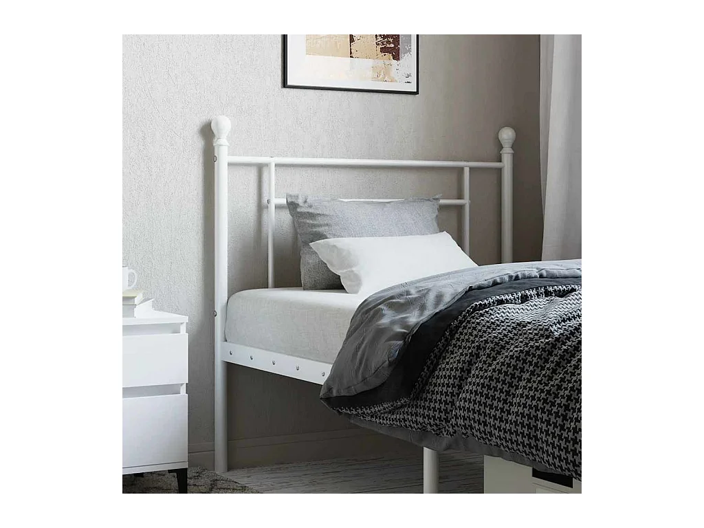 Tête de Lit | Panneau de tête pour lit Moderne métal blanc 100 cm