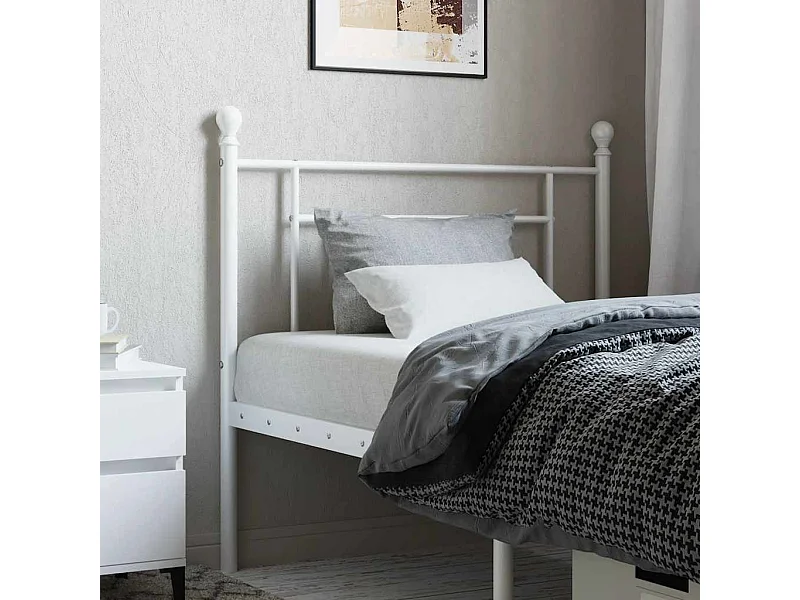 Tête de Lit | Panneau de tête pour lit Moderne métal blanc 100 cm