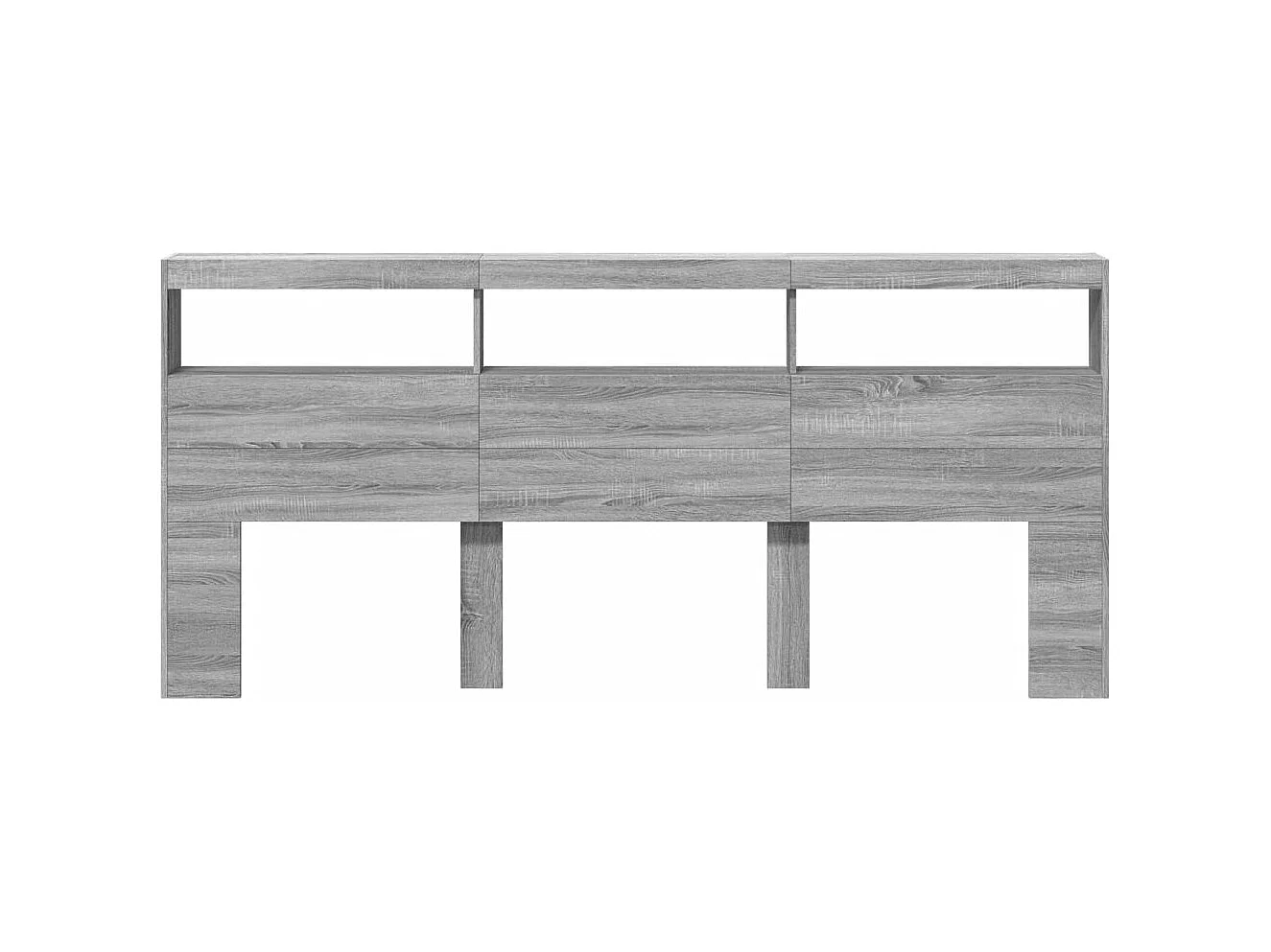 Cabecero de Cama | Cabezal de cama | Mueble de cabecero con luz LED gris Sonoma 220x17x102 cm