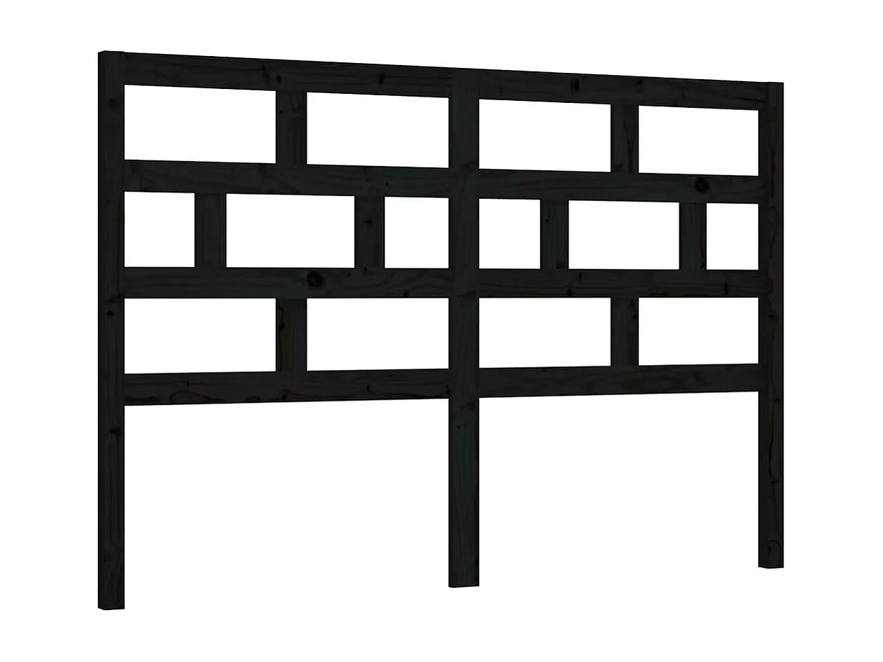 Hoofdbord | Hoofdeinde 141x4x100 cm massief grenenhout zwart