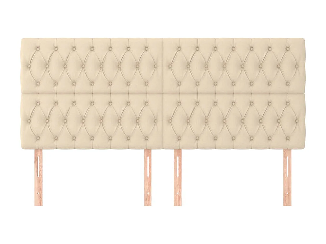 Têtes de lit | Panneaux de tête pour lit Moderne 4 pcs Crème 100x7x78/88 cm Tissu