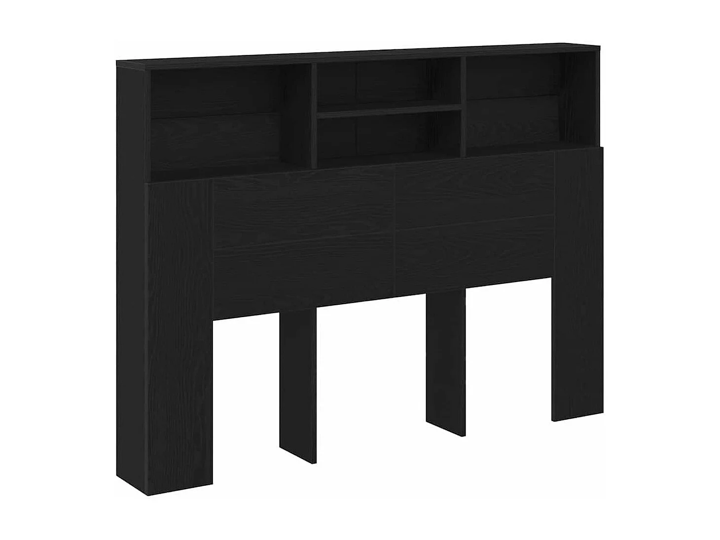 Mueble cabecero | Cabezal de cama | Cabecero de armario con estante Roble negro 140 x 19 x 103.5 cm