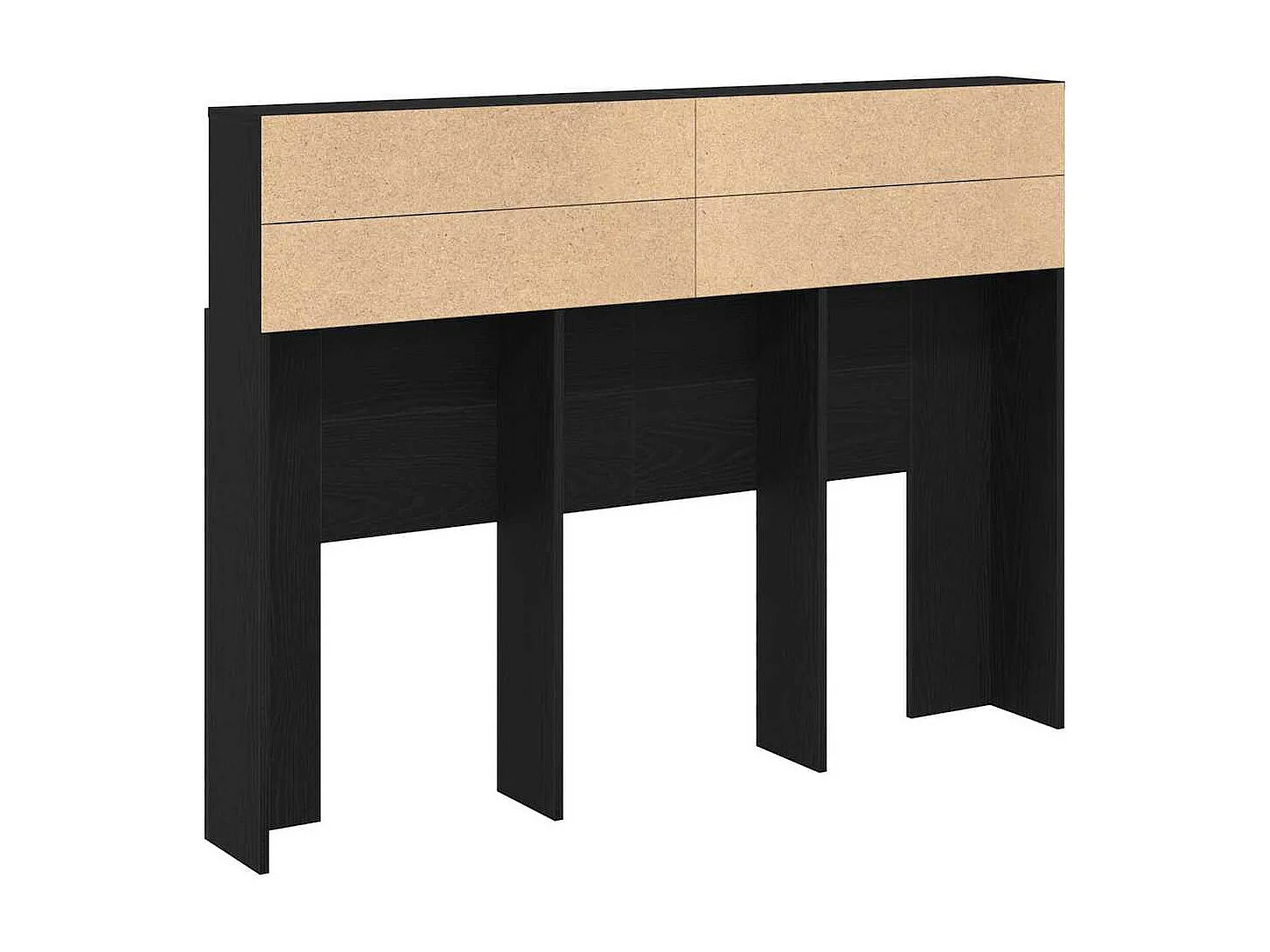 Mueble cabecero | Cabezal de cama | Cabecero de armario con estante Roble negro 140 x 19 x 103.5 cm