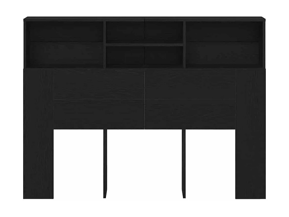 Cabinet de Tête de Lit | Commode de tête de lit Chêne noir 140 x 19 x 103.5 cm