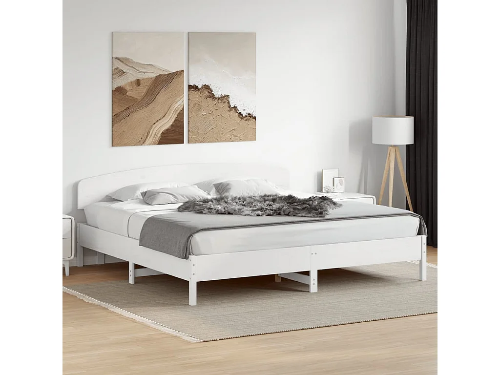 Cabecero de Cama | Cabezal de cama | Mueble de cabecero madera maciza de pino blanco 200 cm