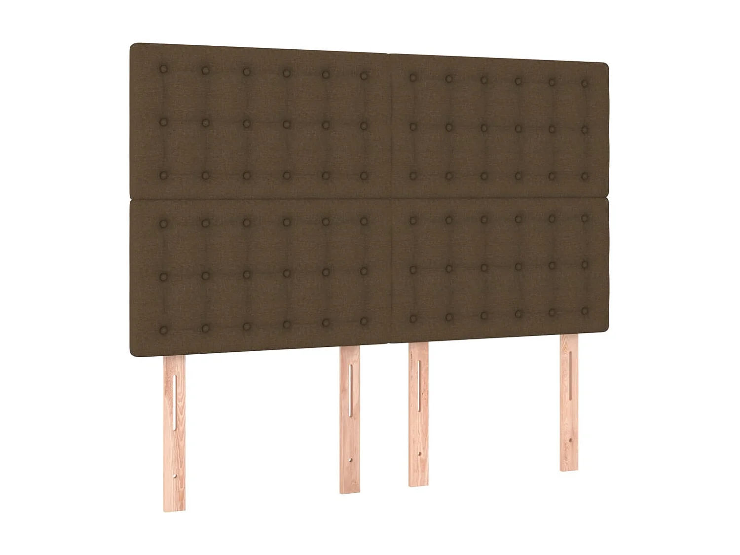 Cabecero | Cabezal de Cama | Mueble cabecero con luces LED tela marrón oscuro 144x5x118/128 cm