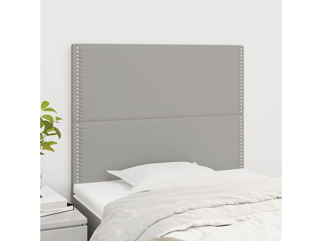Têtes de lit | Panneaux de tête pour lit Moderne 2 pcs Gris clair 100x5x78/88 cm Tissu