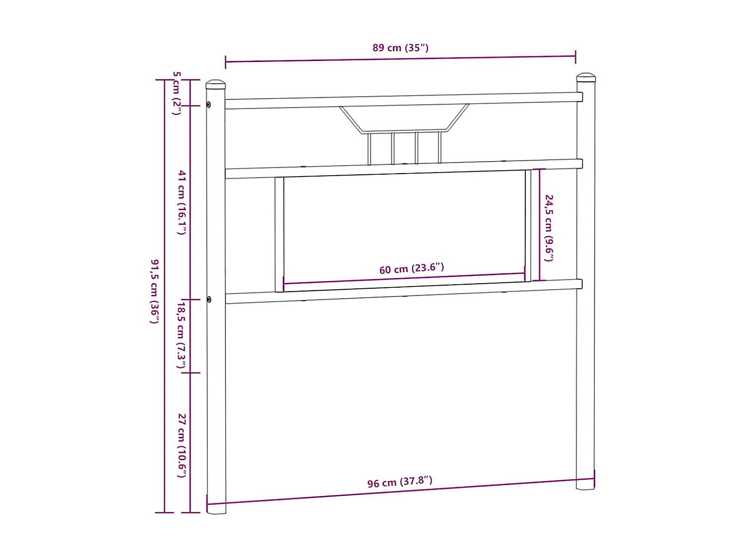 Tête de Lit | Panneau de tête pour lit Moderne chêne marron 90 cm bois d'ingénierie et acier
