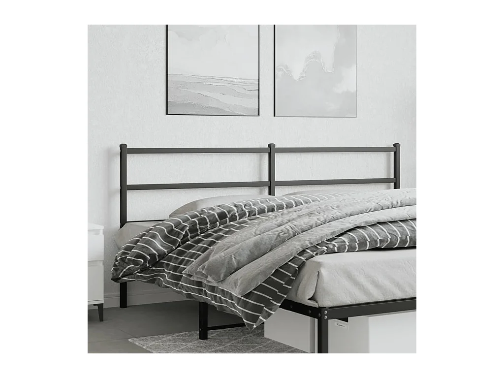 Tête de Lit | Panneau de tête pour lit Moderne métal noir 193 cm