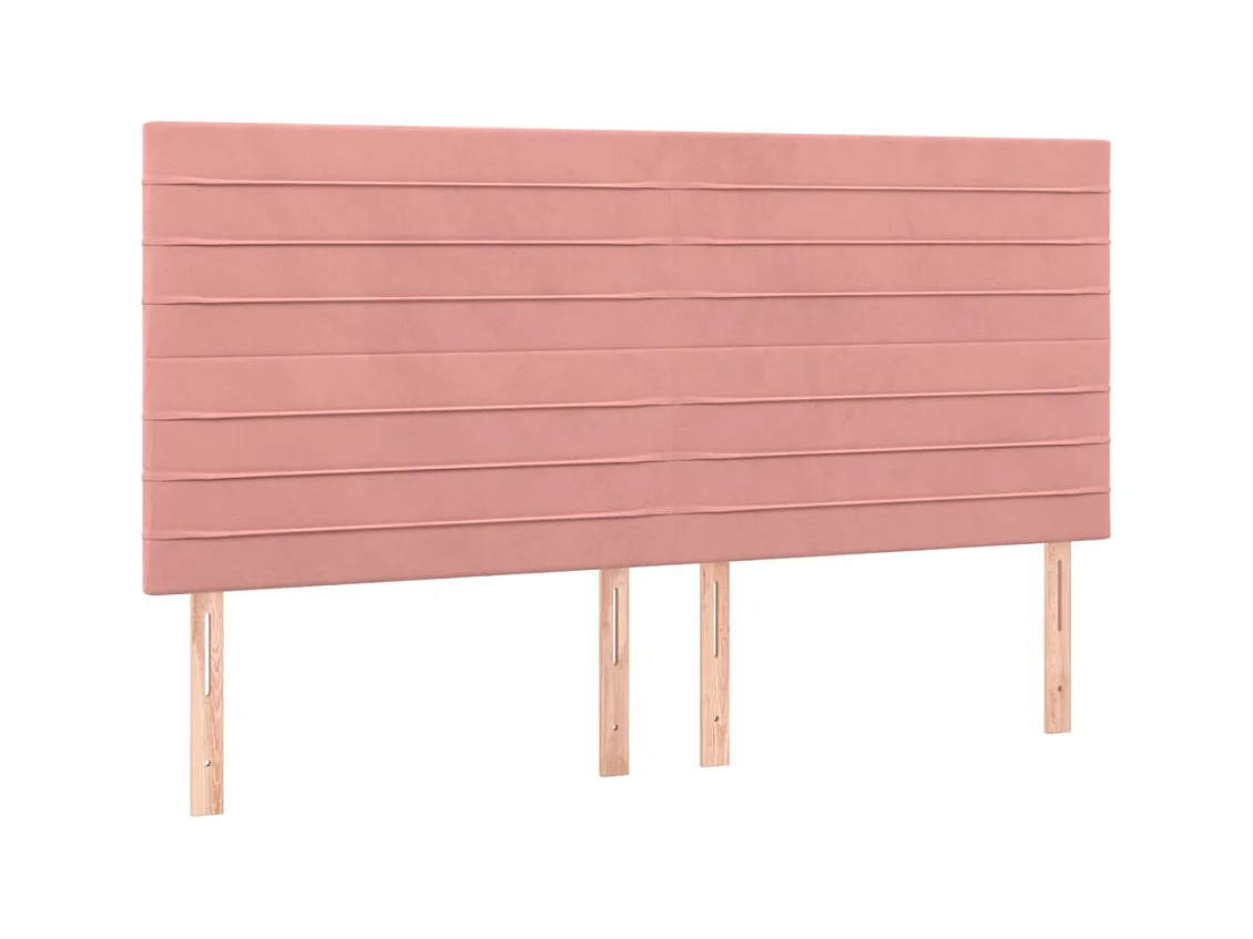 Cabeceros | Cabezal de cama | Mueble de cabecero 4 unidades de terciopelo rosa 80x5x78/88 cm