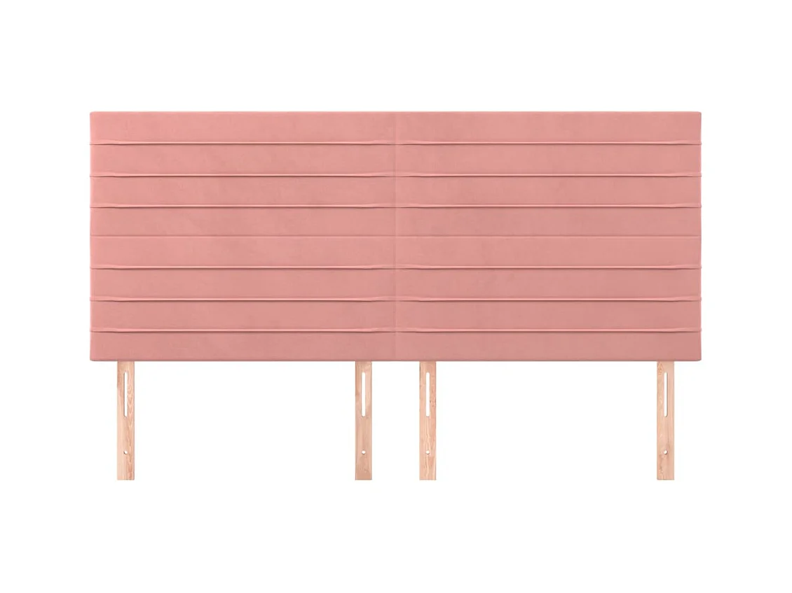 Cabeceros | Cabezal de cama | Mueble de cabecero 4 unidades de terciopelo rosa 80x5x78/88 cm