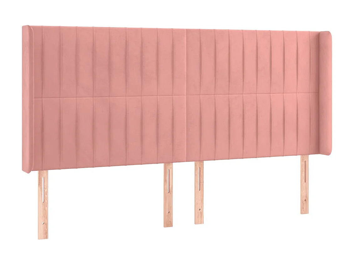 Hoofdbord | Hoofdeinde LED 183x16x118/128 cm fluweel roze