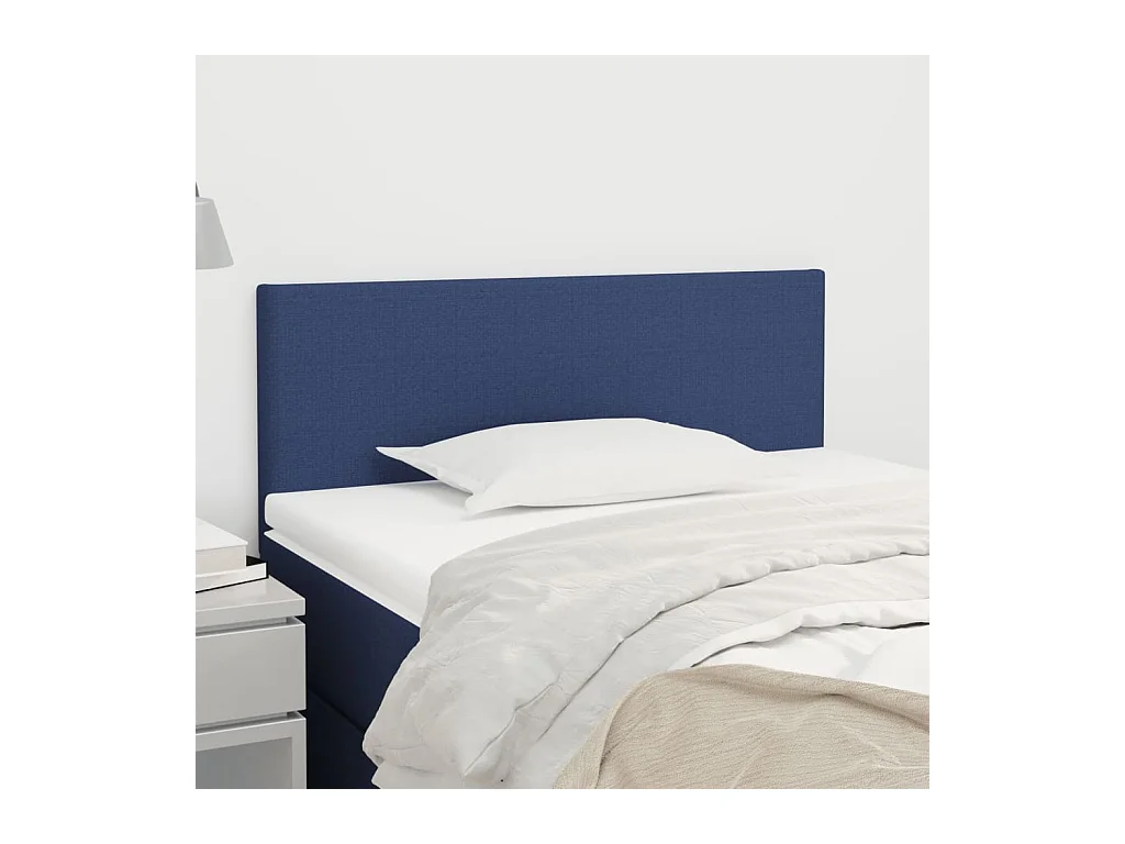 Mueble cabecero | Cabezal de cama | Cabecero de tela azul 90x5x78/88 cm