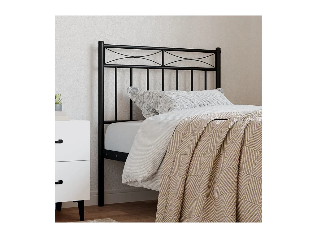 Tête de Lit | Panneau de tête pour lit Moderne métal noir 75 cm