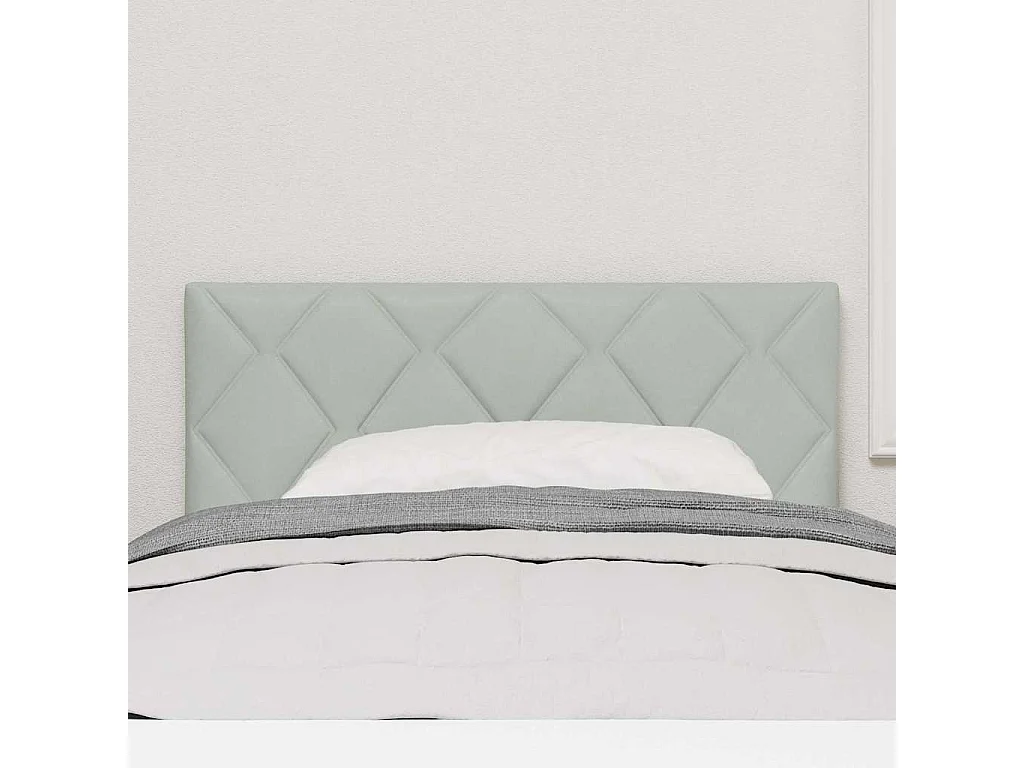 Mueble cabecero | Cabecero | Cabezal de cama LED con luces de tiras LED Gris claro 90 cm Terciopelo