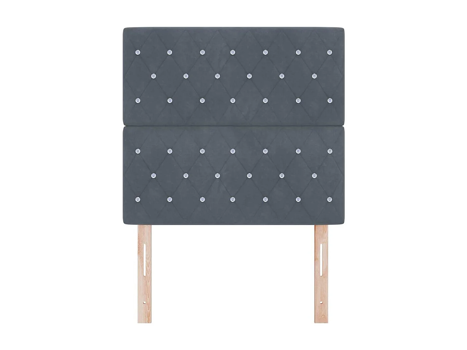 Tête de Lit | Panneau de tête pour lit Moderne LED Argyle Manuel Gris foncé 100 cm Velours