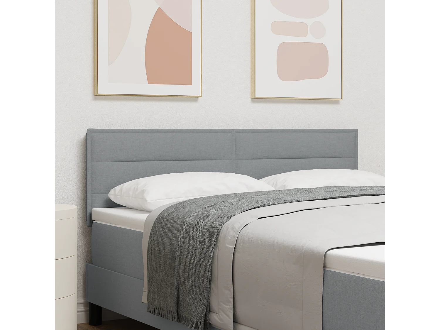 Cabecero Otro con cabecera | Cabezal de cama Gris claro 140 cm tela