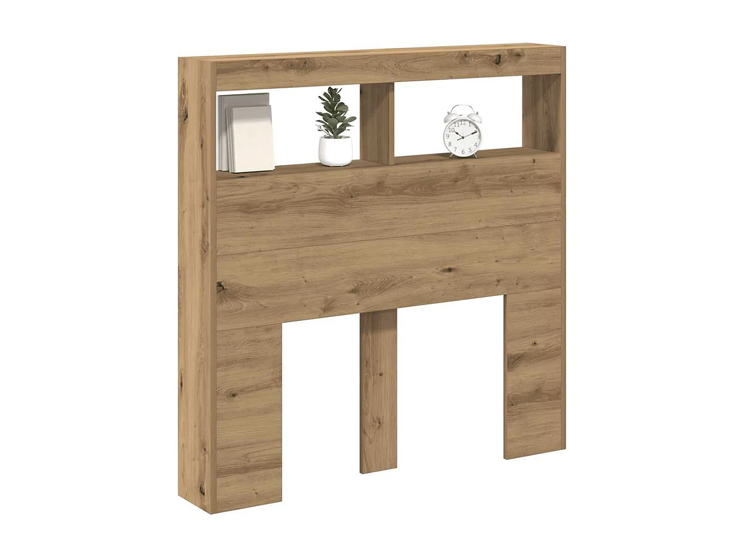 Tête de Lit avec rangement | Armoire de tête de lit avec LED chêne artisanal 100x17x102 cm