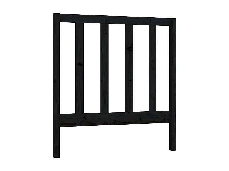 Cabecero de Cama | Cabezal de cama | Mueble de cabecero madera maciza de pino negro 81x4x100 cm