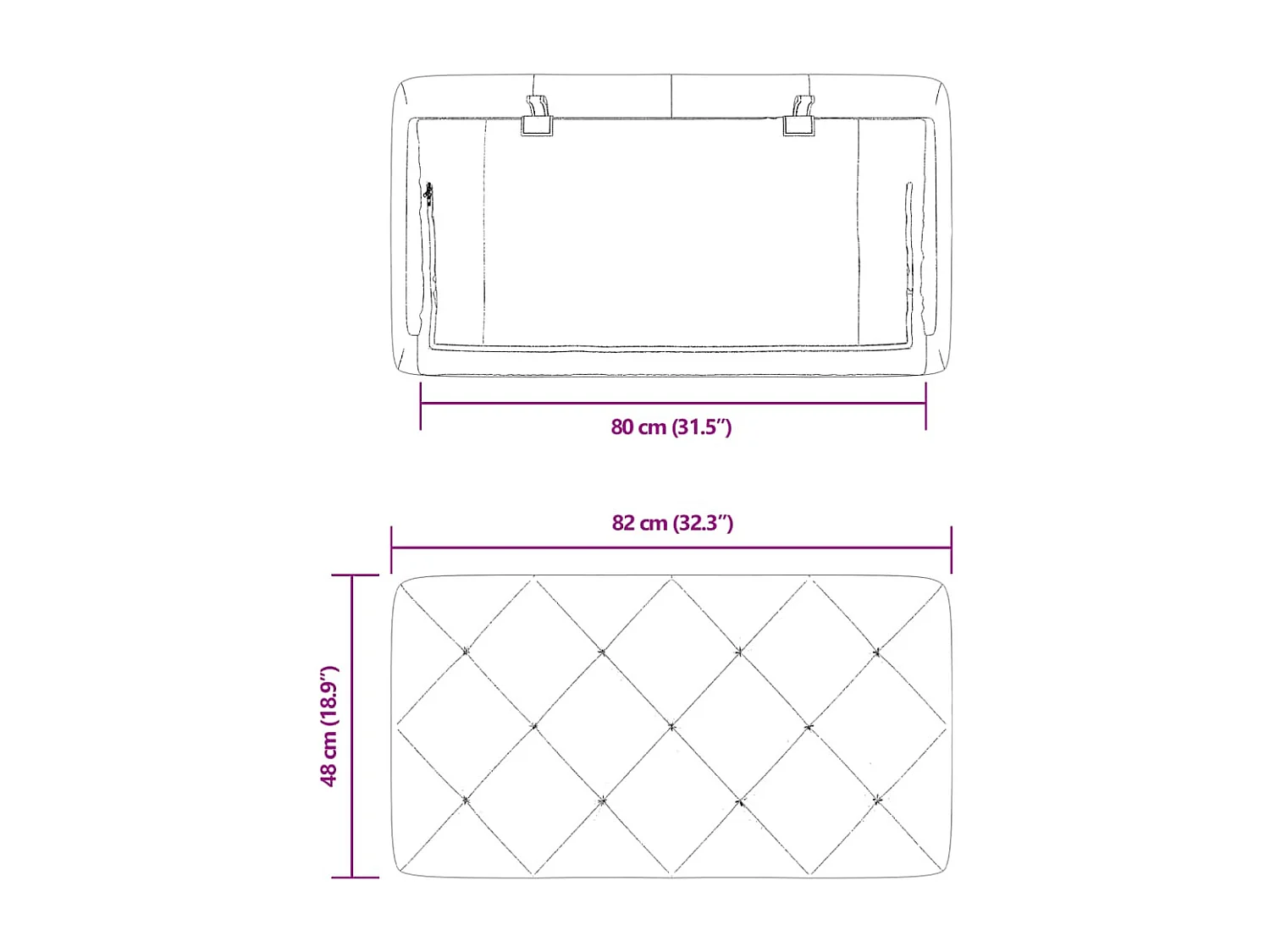 Cabecero de Cama | Cabezal de cama | Mueble de cabecero acolchado terciopelo rosa 80 cm