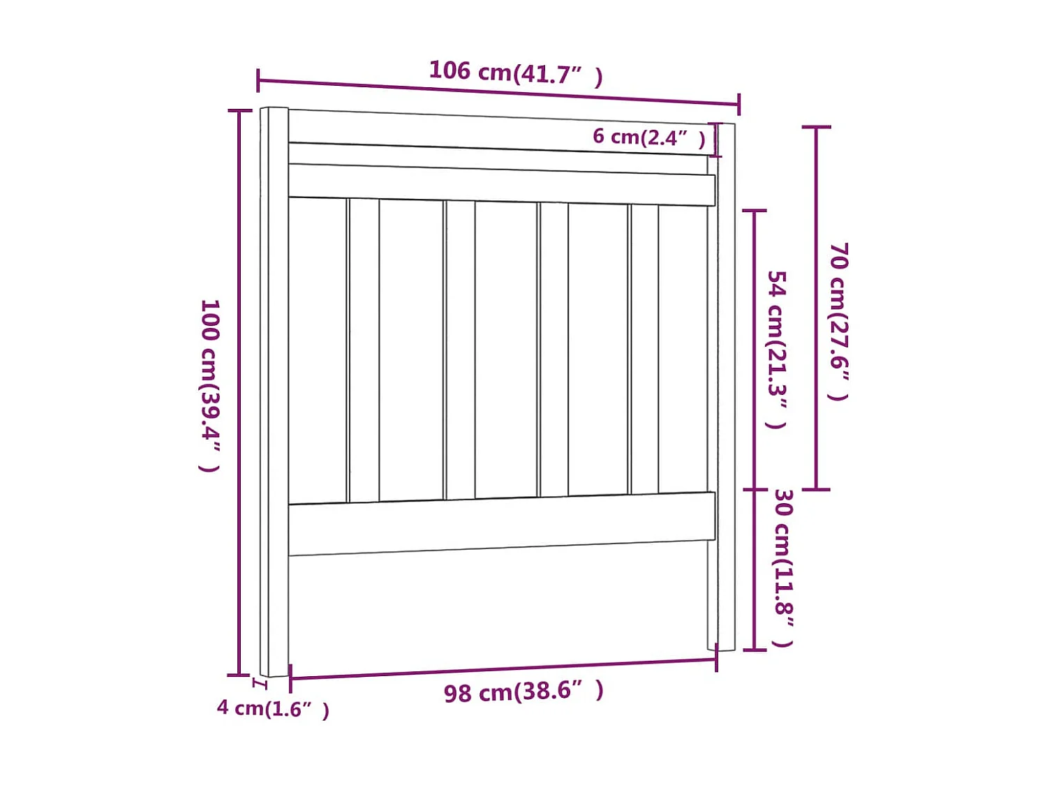 Tête de Lit | Panneau de tête pour lit Moderne Marron miel 106x4x100 cm Bois massif de pin