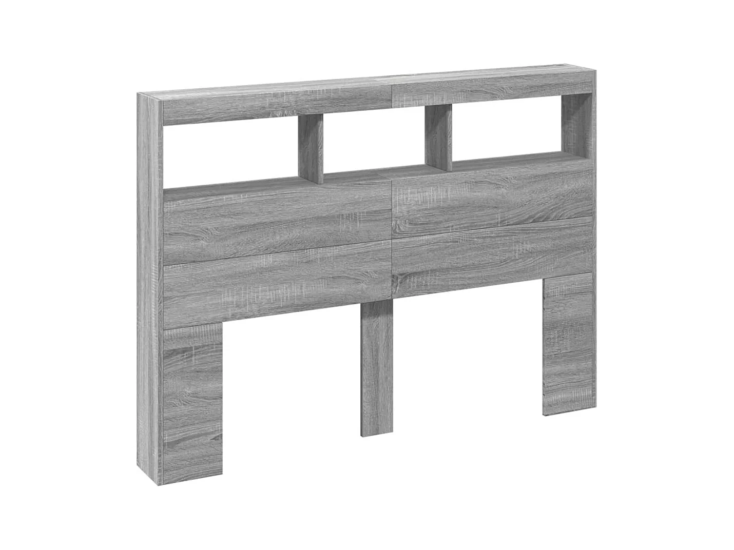 Cabecero de Cama | Cabezal de cama | Mueble de cabecero con luz LED gris Sonoma 140x17x102 cm