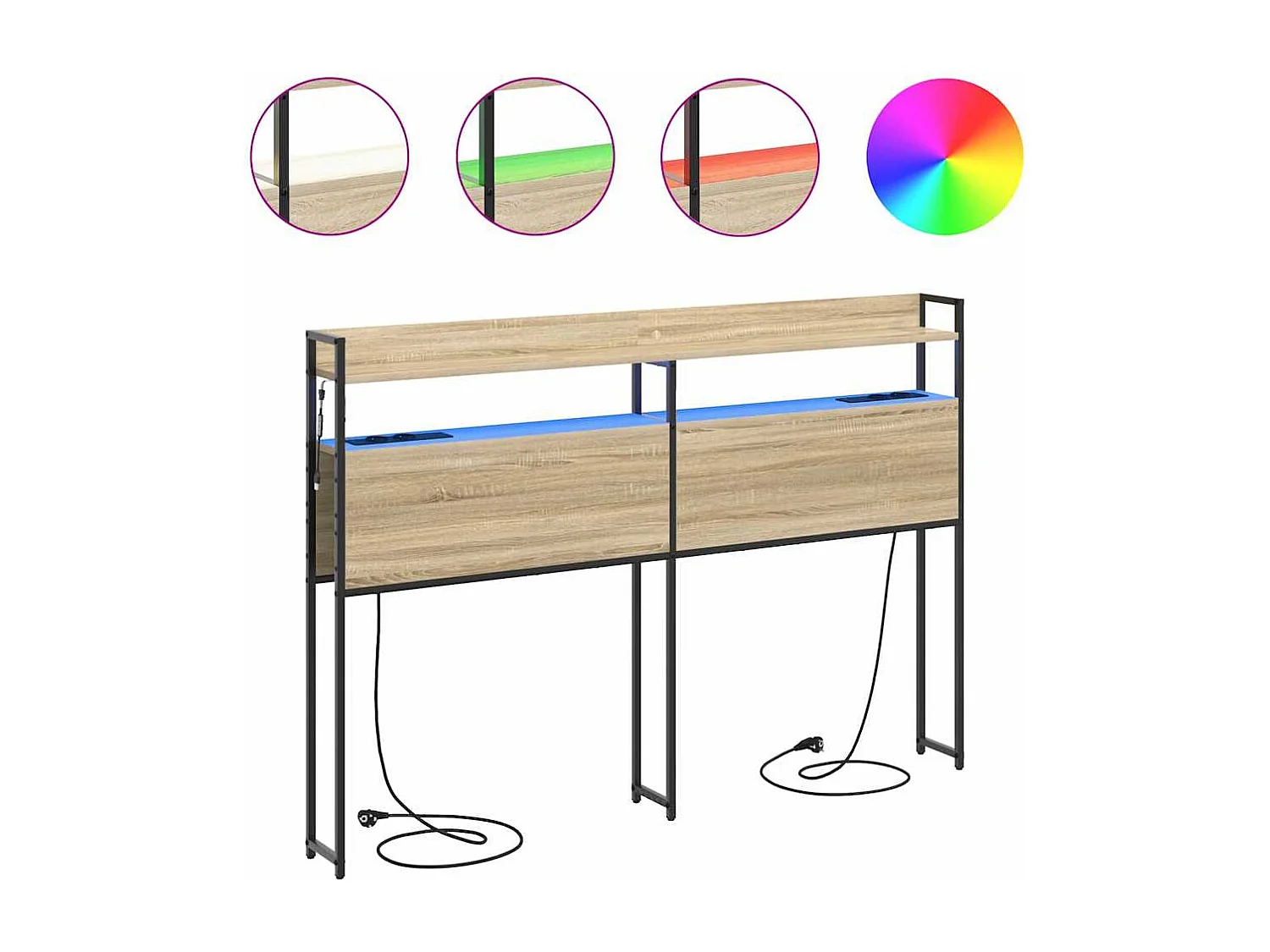 Cabecero | Cabezal de Cama | Mueble cabecero con estante Roble Sonoma 160 cm Madera contrachapada