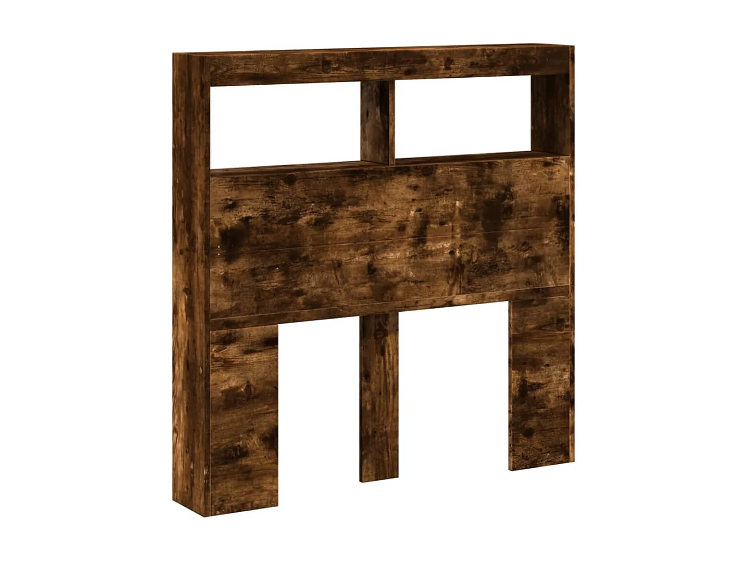 Tête de Lit avec rangement | Armoire de tête de lit avec LED chêne fumé 100x17x102 cm