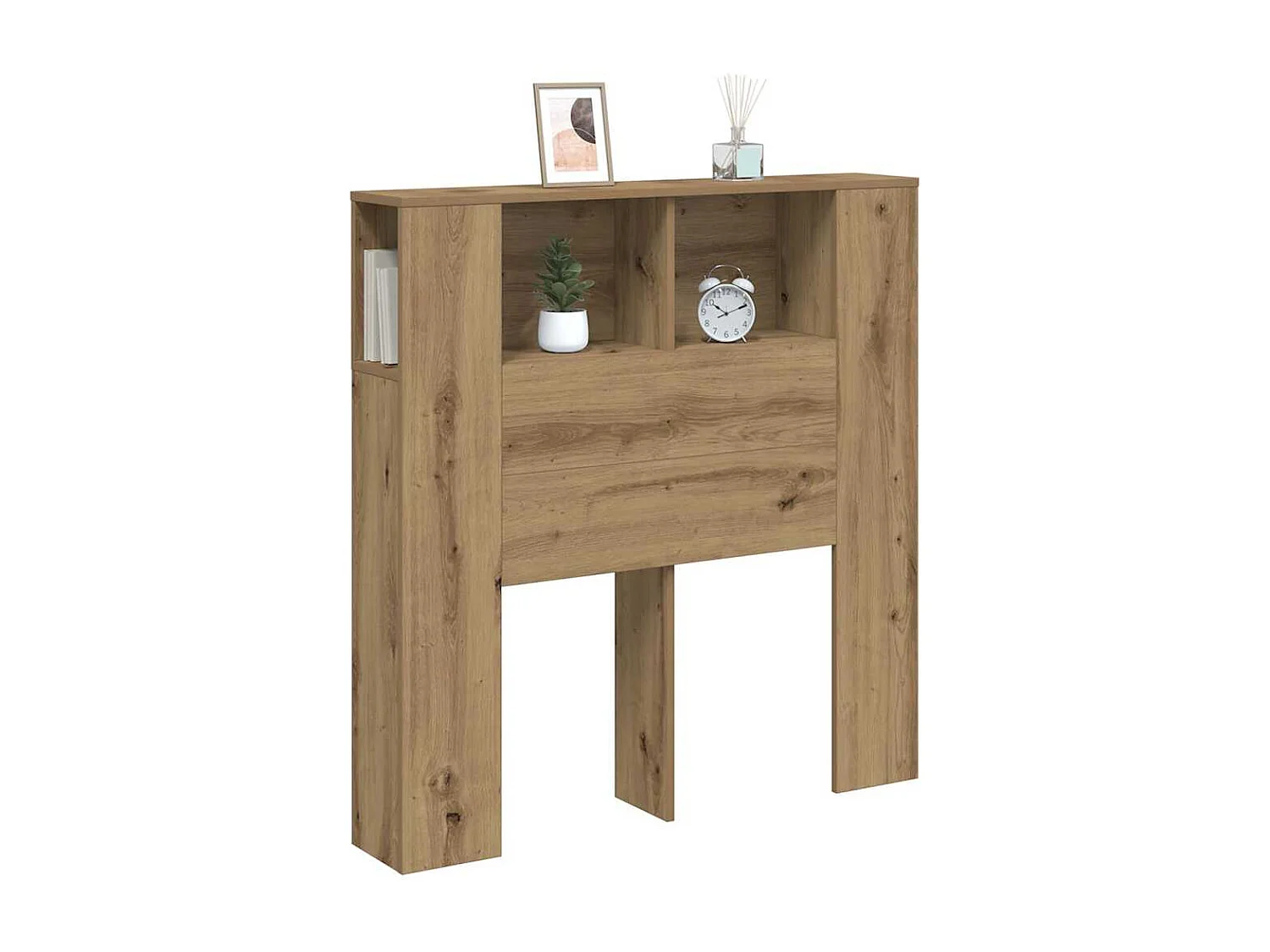 Tête de Lit avec rangement | Armoire de tête de lit chêne artisanal 100x18,5x102,5 cm