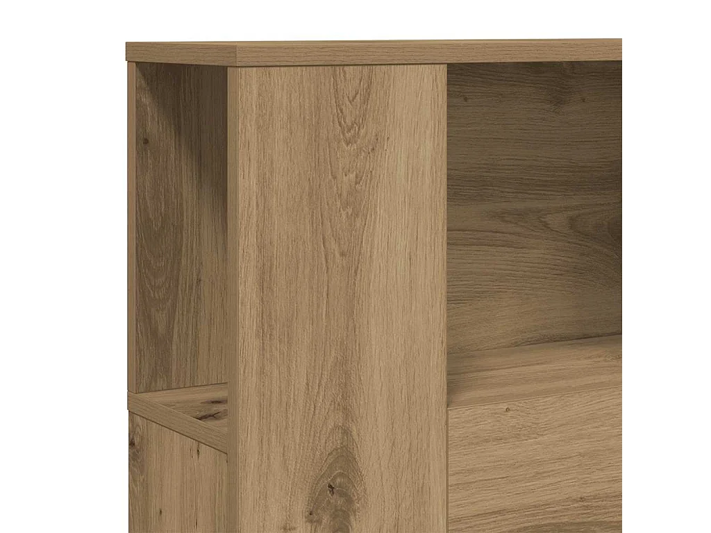 Tête de Lit avec rangement | Armoire de tête de lit chêne artisanal 100x18,5x102,5 cm