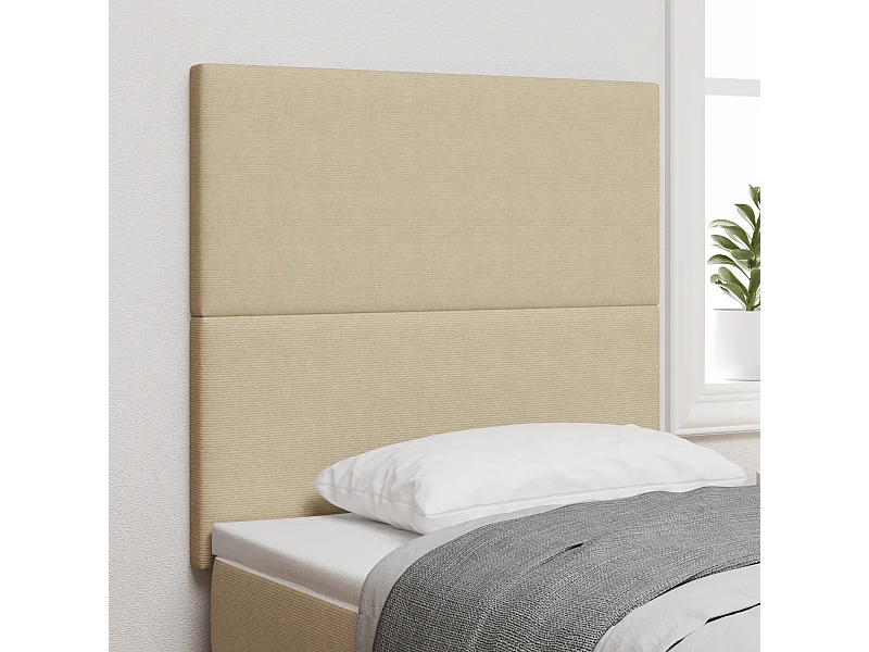 Mueble cabecero | Cabecero | Cabezal de cama LED con luces de tiras LED Verde grisáceo 90 cm tela