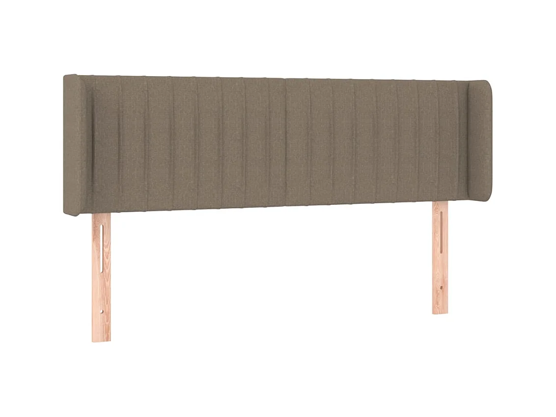 Mueble cabecero | Cabezal de cama | Cabecero con LED de tela gris taupe 147x16x78/88 cm