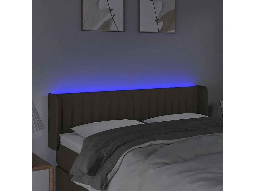 Hoofdbord | Hoofdeinde LED 147x16x78/88 cm stof taupe