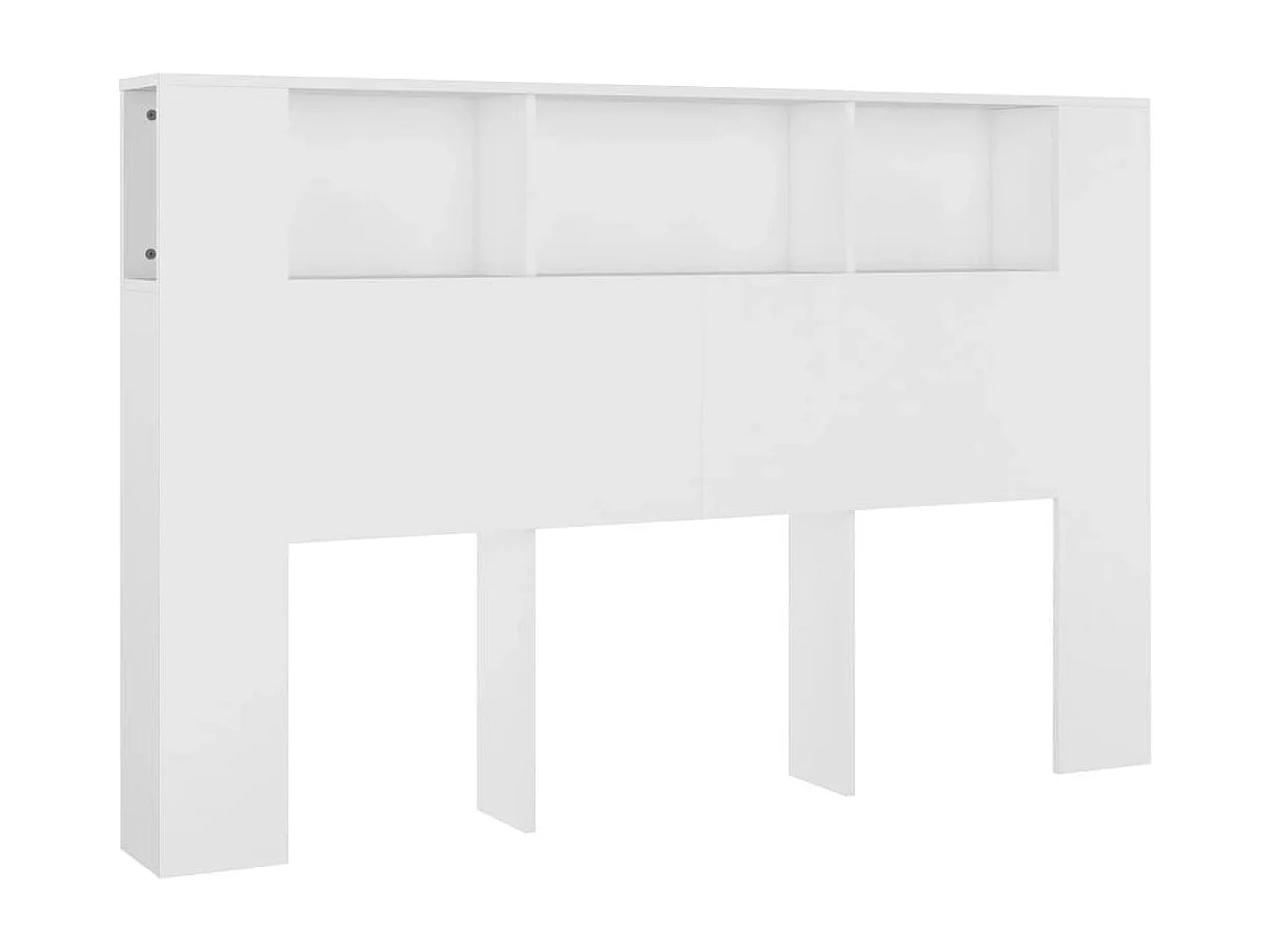 Tête de Lit avec rangement | Armoire de tête de lit Blanc 160x18,5x104,5 cm