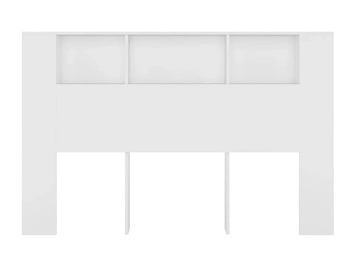 Tête de Lit avec rangement | Armoire de tête de lit Blanc 160x18,5x104,5 cm