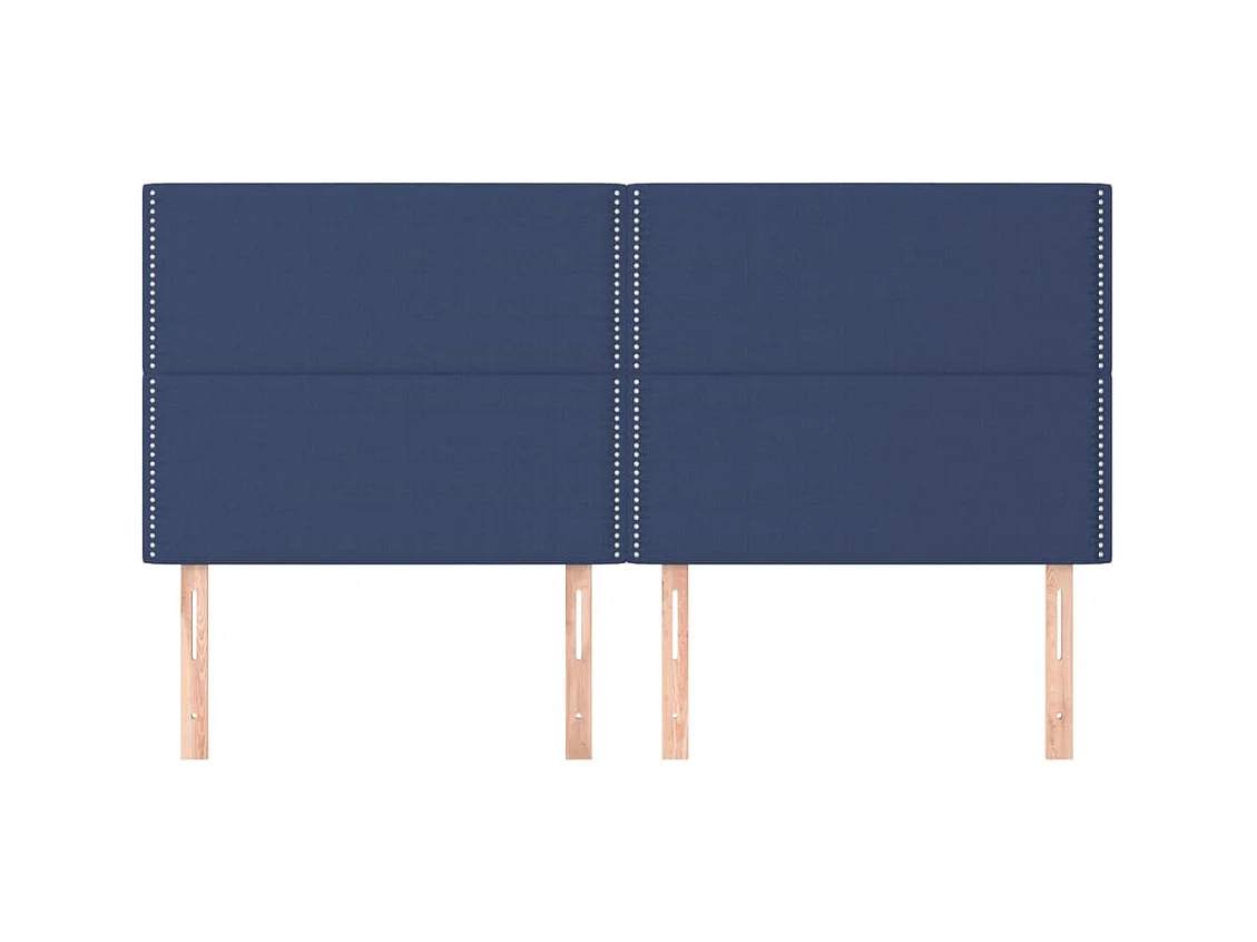 Cabeceros | Cabezal de cama | Mueble de cabecero 4 unidades de tela azul 100x5x78/88 cm