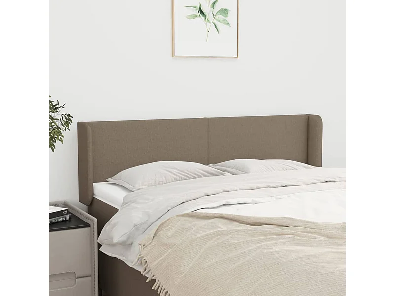 Tête de Lit | Panneau de tête pour lit Moderne avec oreilles Taupe 147x16x78/88 cm Tissu