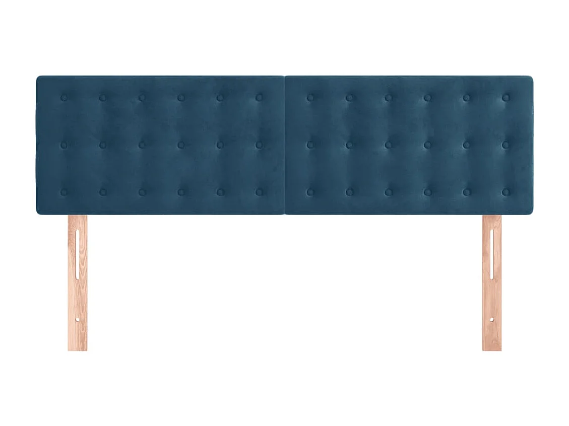 Cabeceros | Cabezal de cama | Mueble de cabecero 2 unidades terciopelo azul oscuro 72x5x78/88 cm