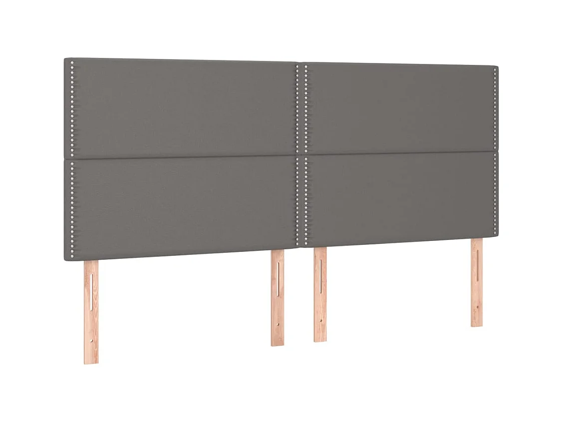 Têtes de lit | Panneaux de tête pour lit Moderne 4 pcs Gris 90x5x78/88 cm Similicuir