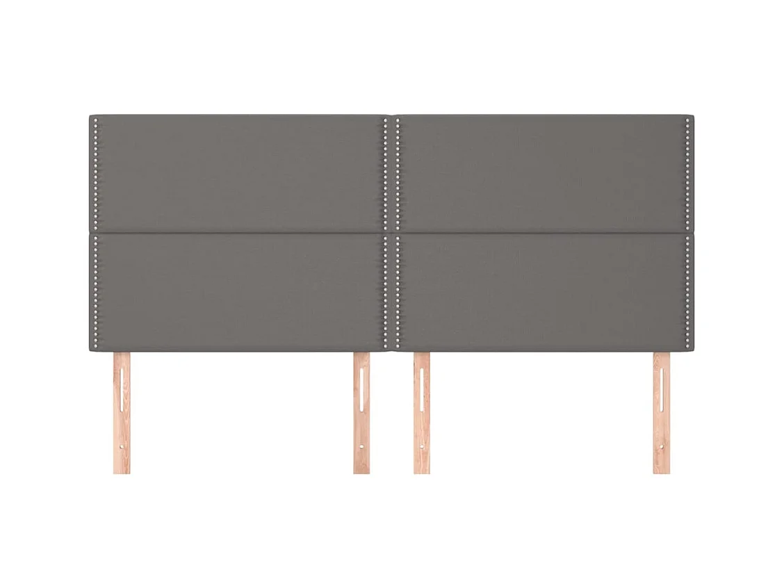 Têtes de lit | Panneaux de tête pour lit Moderne 4 pcs Gris 90x5x78/88 cm Similicuir