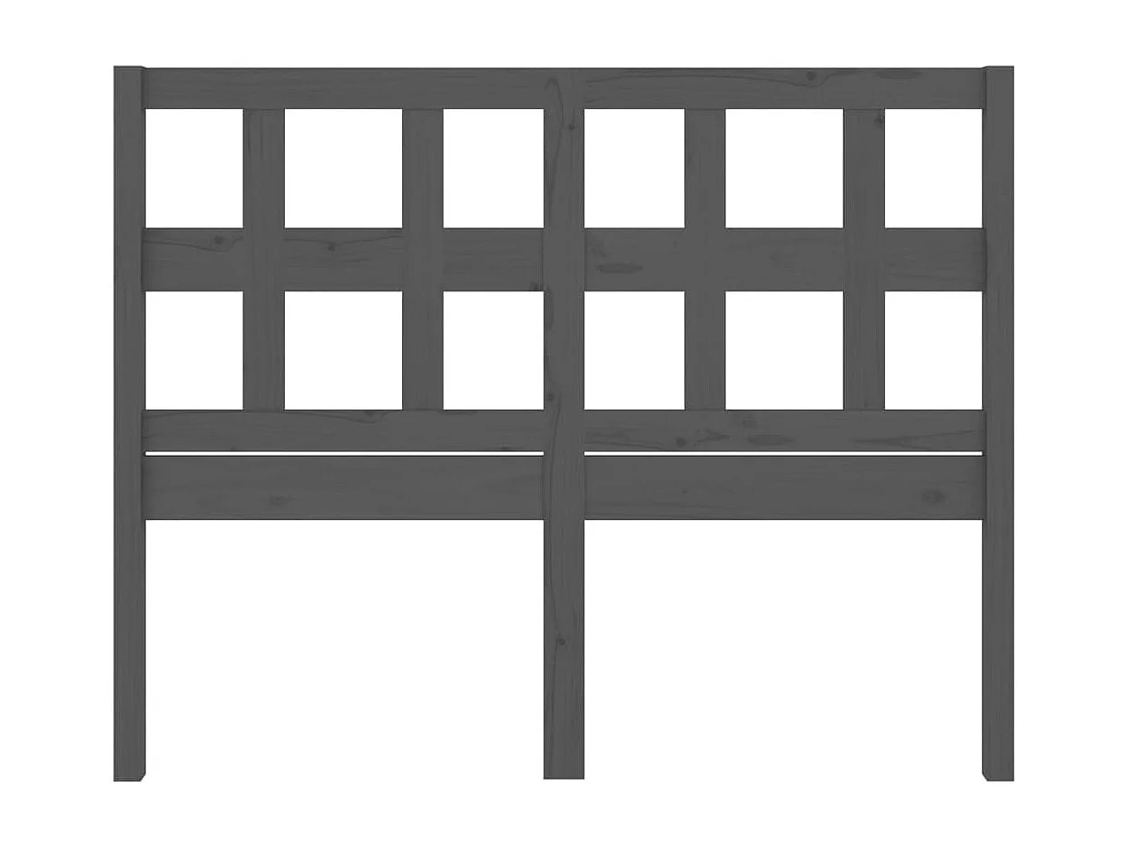 Cabecero de Cama | Cabezal de cama | Mueble de cabecero madera maciza de pino gris 145,5x4x100 cm