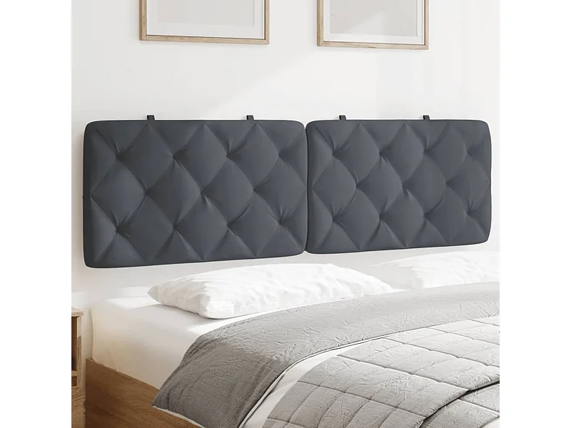 Cabecero de Cama | Cabezal de cama | Mueble de cabecero acolchado terciopelo gris oscuro 160 cm