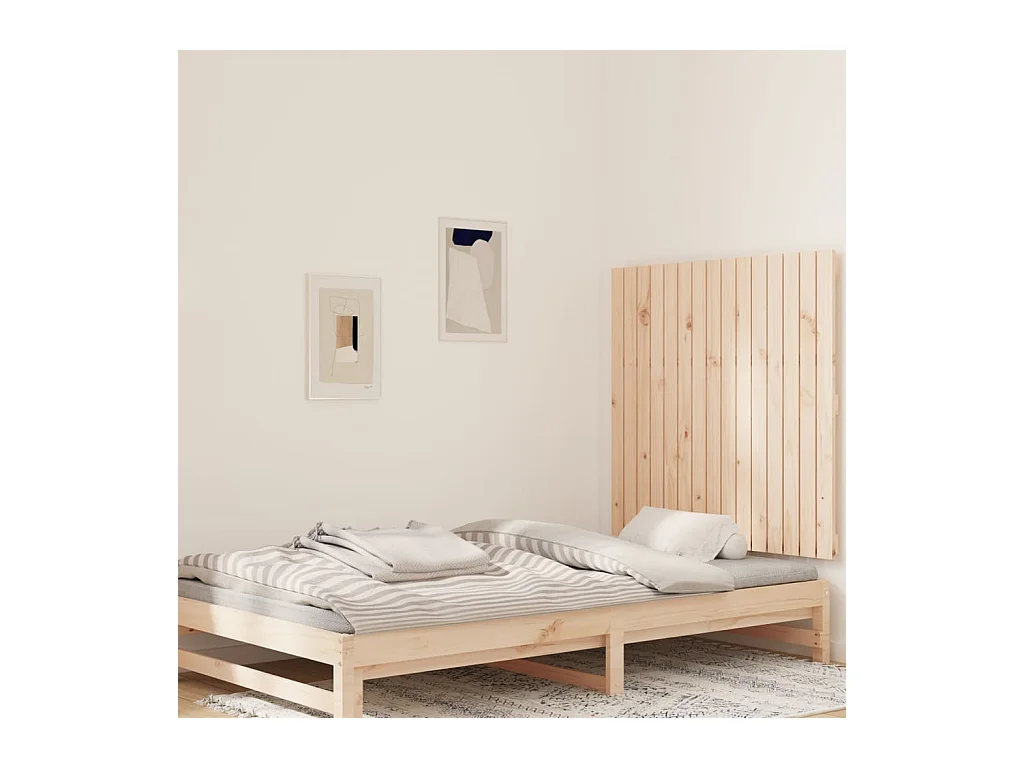 Cabecero de Cama | Cabezal de cama | Mueble de cabecero de pared madera maciza de pino 95,5x3x90 cm