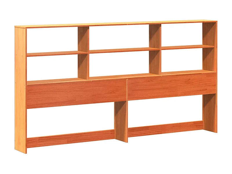 Cabecero de Cama | Cabezal de cama | Mueble de cabecero almacenaje madera maciza pino marrón 200 cm