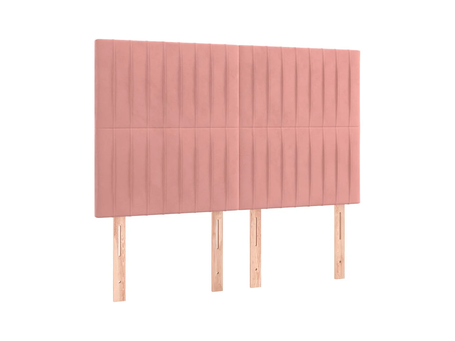 Cabeceros | Cabezal de cama | Mueble de cabecero 4 unidades terciopelo rosa 72x5x78/88 cm