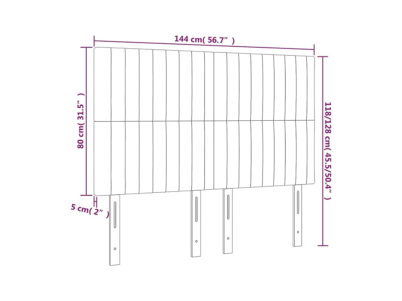 Cabeceros | Cabezal de cama | Mueble de cabecero 4 unidades terciopelo rosa 72x5x78/88 cm