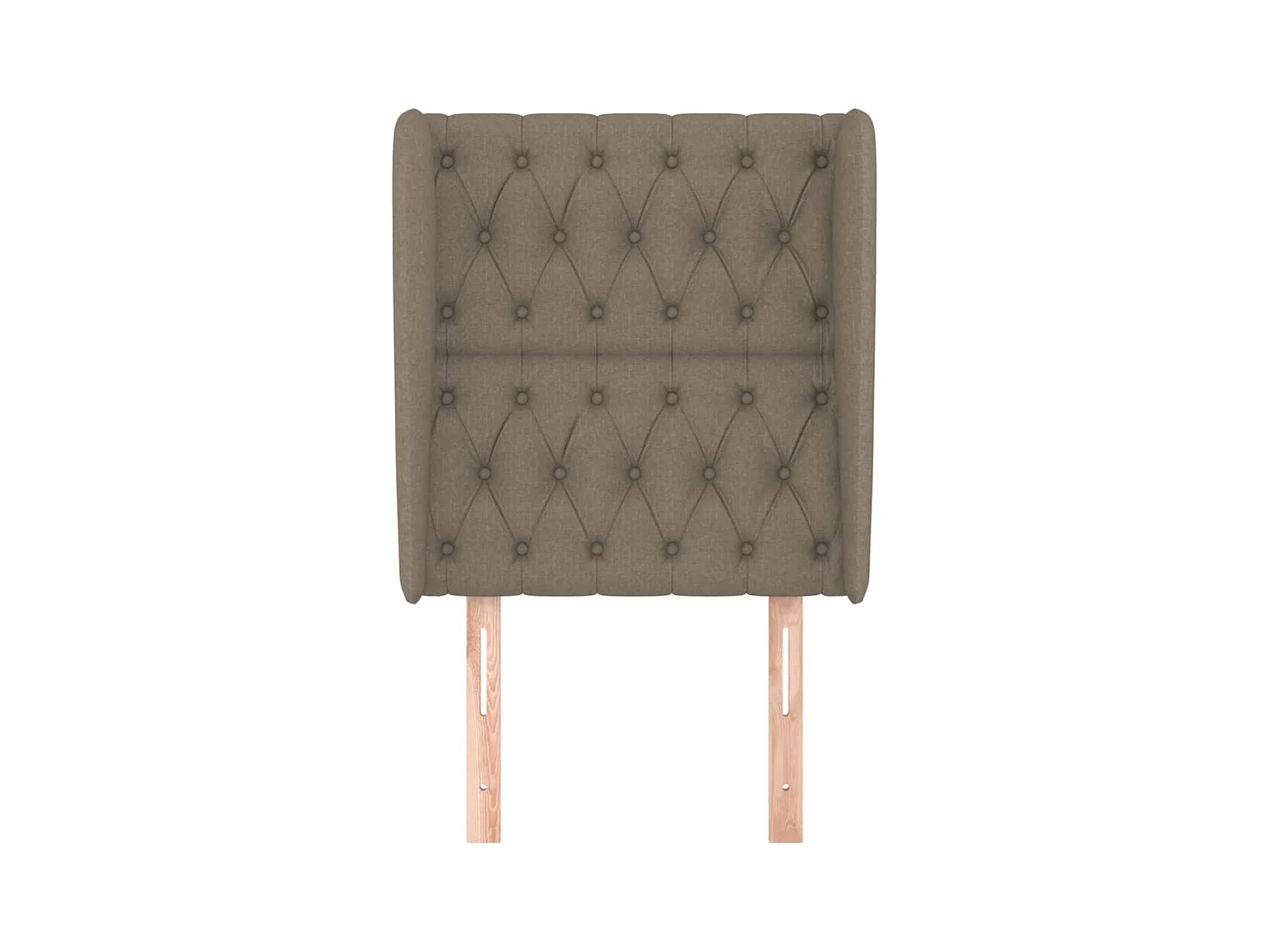 Cabecero | Cabezal de Cama | Mueble cabecero con orejas de tela gris taupe 83x23x118/128 cm