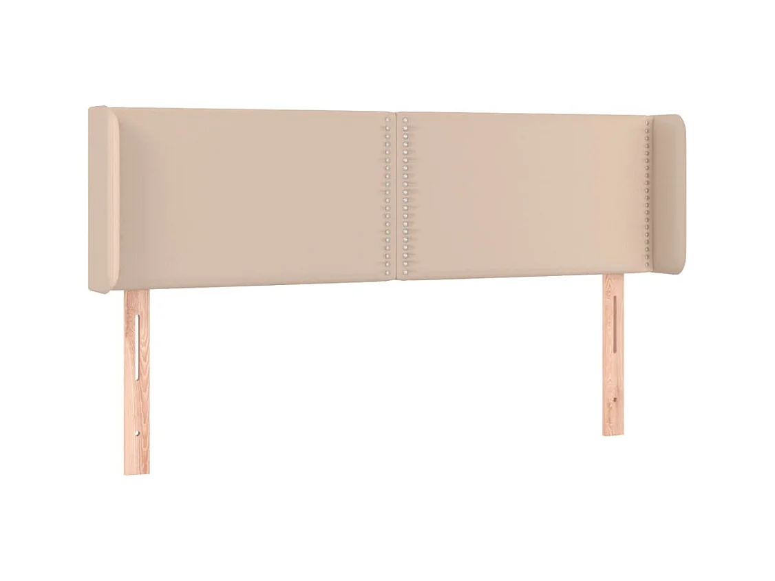 Cabecero | Cabezal de Cama | Mueble cabecero con LED cuero sintético capuchino 147x16x78/88 cm