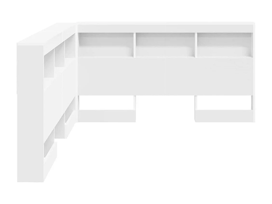 Mueble cabecero con almacenamiento | Cabecera de almacenamiento Blanco 135 cm Madera contrachapada